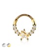 316L SURGICAL STEEL MULTI ROUND CZ STAR RING SEPTUM HINGED SEGMENT HOOP RING